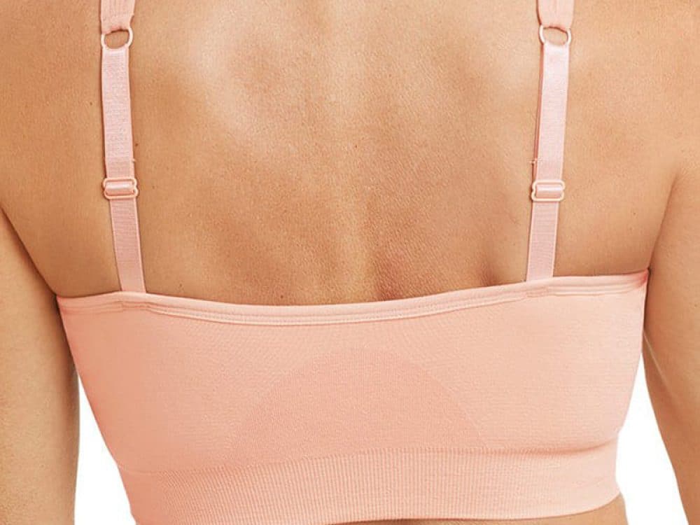 Emilia Seamless Surgical Bra by Amoena in pink backside