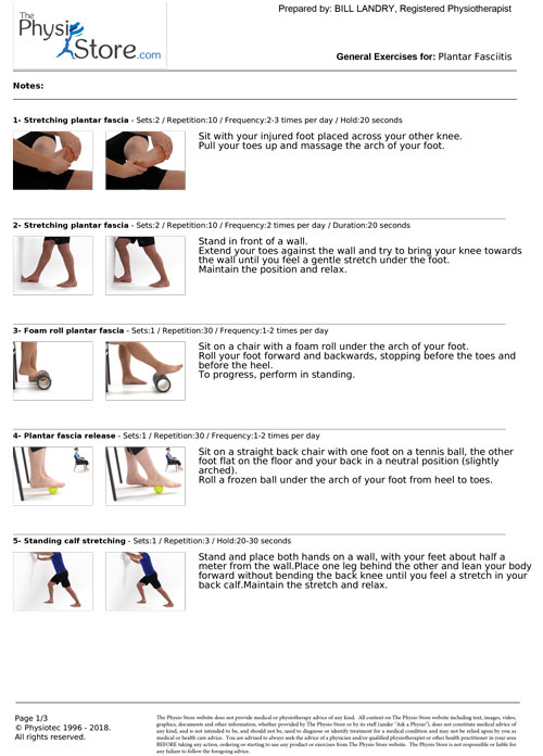 The Hampshire Foot and Ankle Clinic > Treatments > Exercise Regimes >  Plantar Fasciitis Exercises