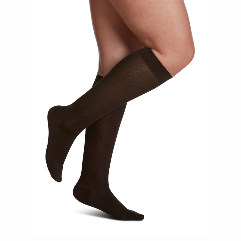 Zurich Women’s Sea Island Style Cotton Socks by Sigvaris in brown