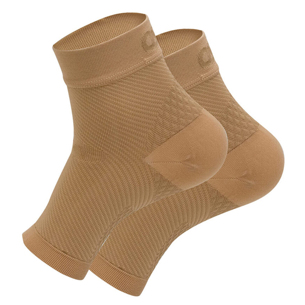 OS1st FS6 Performance Foot Sleeve Compression Plantar Fasciitis Sleeve Natural
