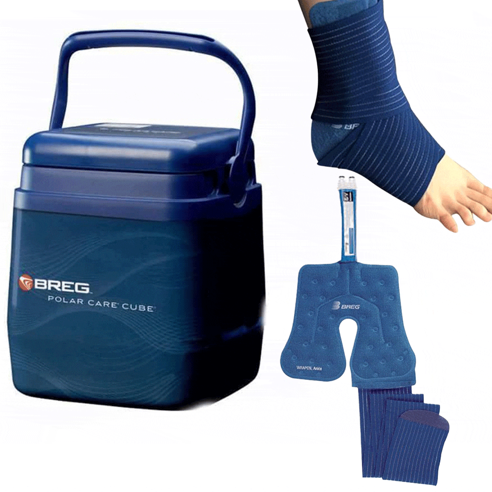 breg polar care cube with wrapon ankle pad