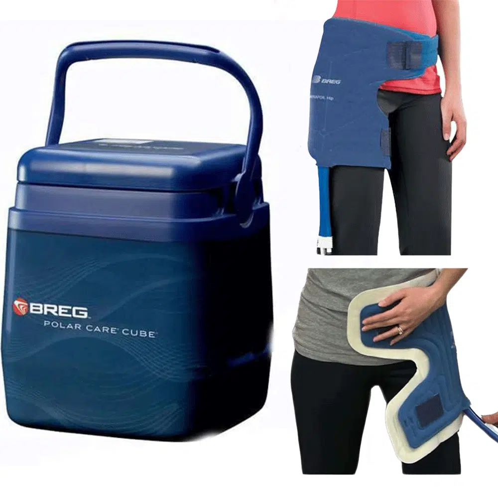 breg polar care cube with wrapon hip pad