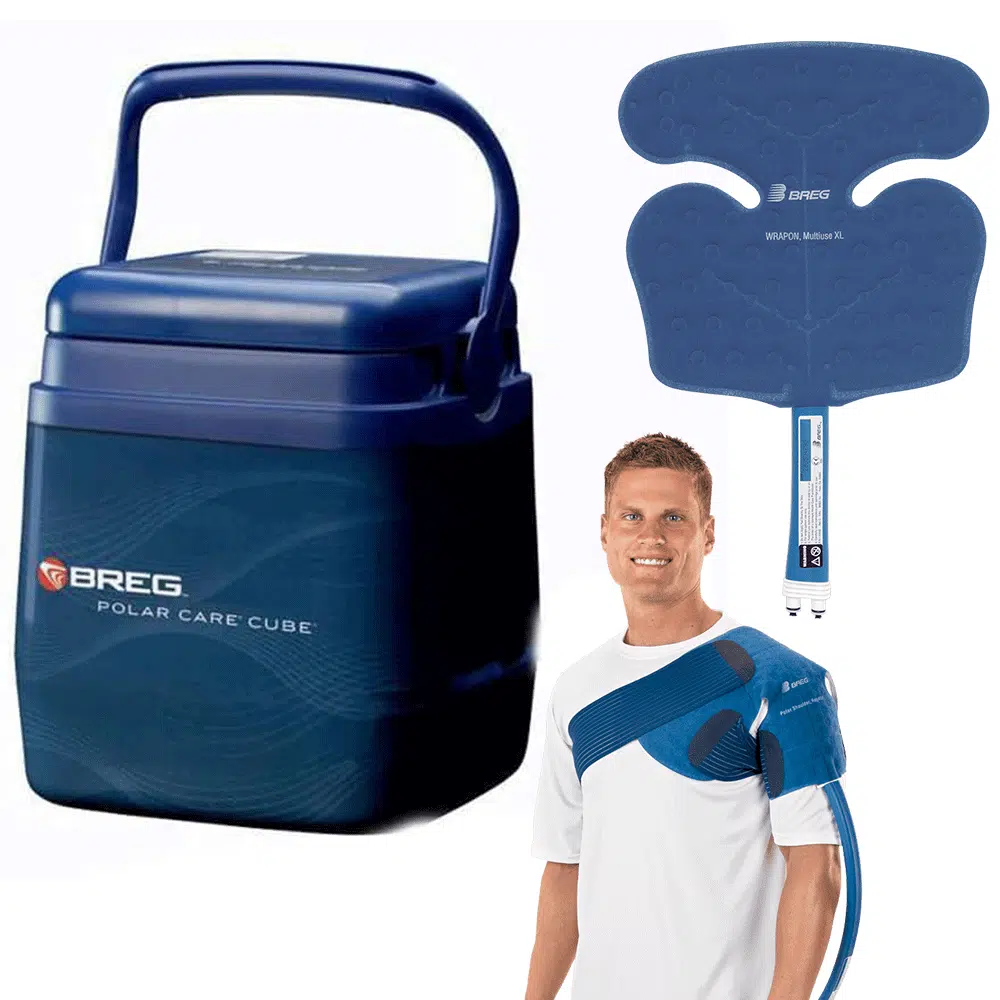 breg polar care cube with wrapon shoulder pad