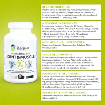KaLaya 7x Joint and Muscle Anti-Inflammatory Relief Information